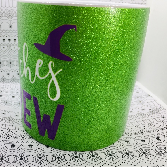 Halloween Witches Brew Green Glitter Mug 22 oz - Picture 6 of 9